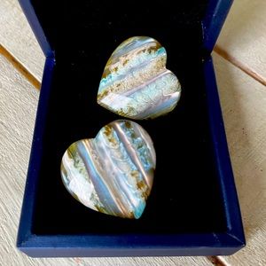 Mother of pearls Heart shape oversized earrings